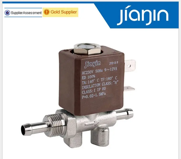JYZ-3W Normally Closed 2mm N/C 2/2 Way AC 230V G1/8' Brass Steam Generator Water 2 Position 2 Way Solenoid Valve Coffee Makers
JYZ-3W Normally Closed 2mm N/C 2/2 Way AC 230V G1/8' Brass Steam Generator Water 2 Position 2 Way Solenoid Valve Coffee Makers