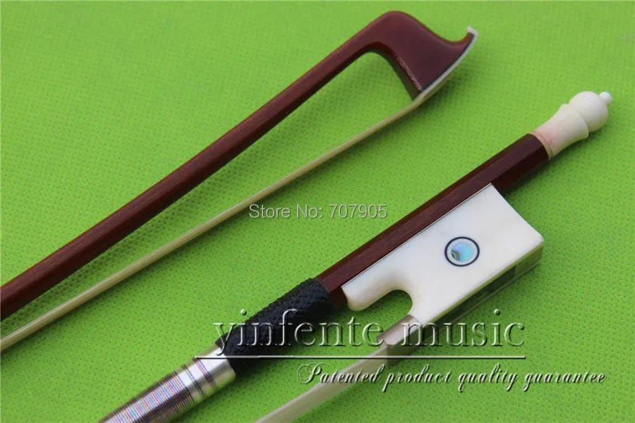 

NJX-0046# 4/4 Brazilwood Violin Bow white OX horn f rog 1 pcs Straight Pretty inlay Color