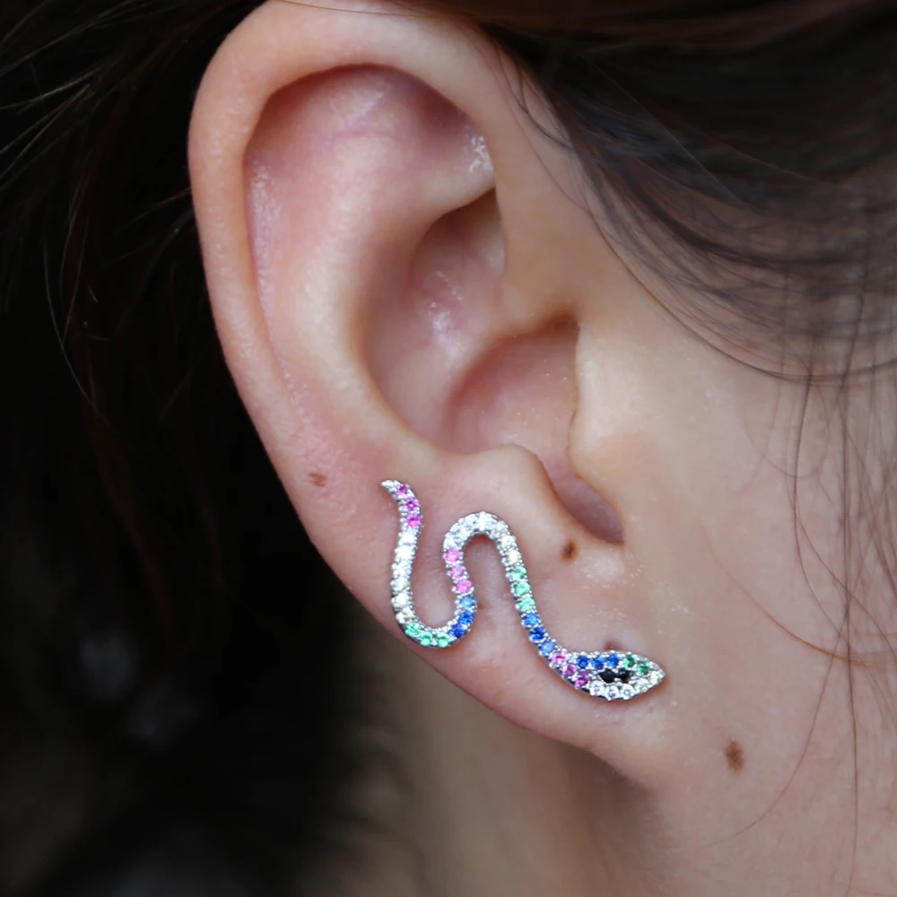 thin snake Shape Crystal Ear Climbers colorfyul rainbow cz Fashion Earrings For Women delicate elegant sparking Earrings Jewelry
thin snake Shape Crystal Ear Climbers colorfyul rainbow cz Fashion Earrings For Women delicate elegant sparking Earrings Jewelry