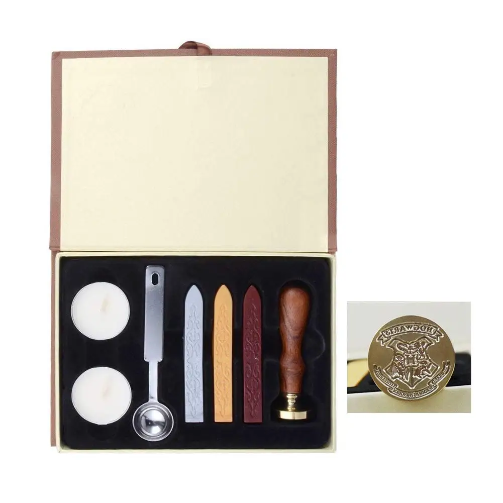 ON SALE Vintage Wax Sealing Stamp Sticks Melting Spoons Candles Set with Hogwart School Badge Wedding Invitations
ON SALE Vintage Wax Sealing Stamp Sticks Melting Spoons Candles Set with Hogwart School Badge Wedding Invitations