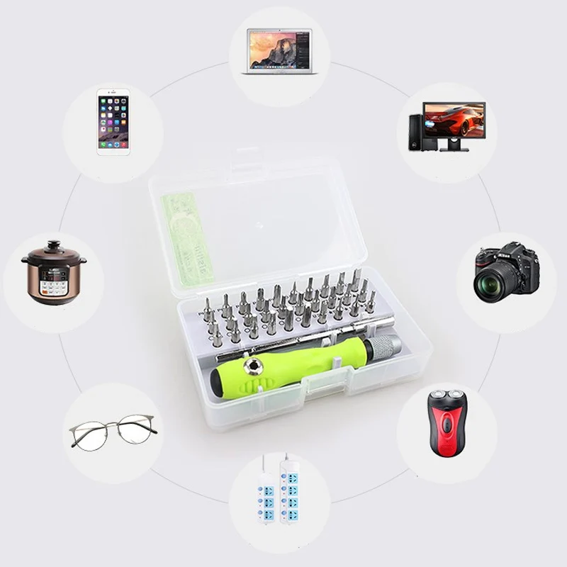 32 in 1 Precision Instruments Screwdriver Kit Multifunctional Fully Equipped Repair Tools With 30 Screwdriver Bits&Storage Box 
32 in 1 Precision Instruments Screwdriver Kit Multifunctional Fully Equipped Repair Tools With 30 Screwdriver Bits&Storage Box