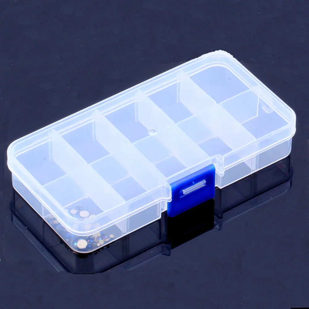 10 Slots Adjustable 6x13cm Transparent Rectangle Plastic Storage Box for Jewelry Nail Art Tool Box Craft Bead Case Organizer Box
10 Slots Adjustable 6x13cm Transparent Rectangle Plastic Storage Box for Jewelry Nail Art Tool Box Craft Bead Case Organizer Box