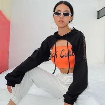 2019 Summer Women Newest Sexy Hooded Cropped Hoodies Sweatshirt Solid Long Sleeve Sexy Mesh Fishnet Crop Top Hoodie Black S-L
2019 Summer Women Newest Sexy Hooded Cropped Hoodies Sweatshirt Solid Long Sleeve Sexy Mesh Fishnet Crop Top Hoodie Black S-L