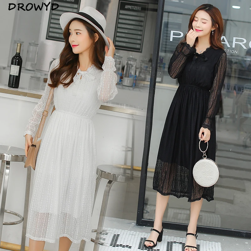 Summer Lace V-neck Dress Boho Black Cute Long-sleeved Midi Dress 2019 Casual High Waist Sexy Elegant Club Party Dress Vestidos
Summer Lace V-neck Dress Boho Black Cute Long-sleeved Midi Dress 2019 Casual High Waist Sexy Elegant Club Party Dress Vestidos