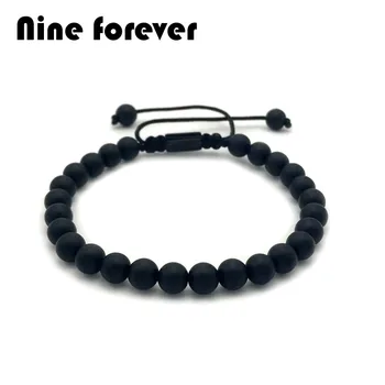 Nine forever Men Buddha Bracelet 6mm Natural black matte/gloss stone stainless steel plate Macrameb Braiding beads Bracelet
Nine forever Men Buddha Bracelet 6mm Natural black matte/gloss stone stainless steel plate Macrameb Braiding beads Bracelet