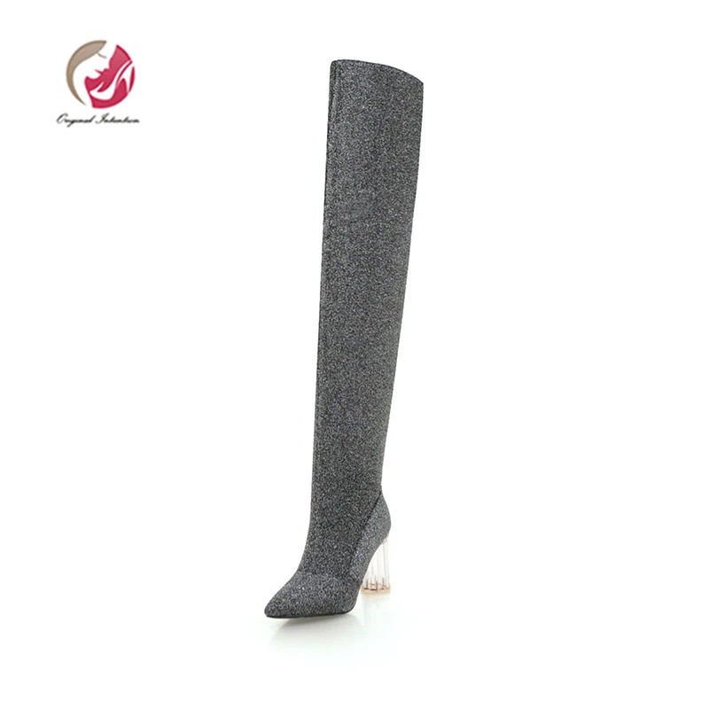 Original Intention Women Over-the-Knee Boots Pointed Toe Square Heels Boots Shoes Woman Solid Red Gold Silver Black Size 3-10.5.
Original Intention Women Over-the-Knee Boots Pointed Toe Square Heels Boots Shoes Woman Solid Red Gold Silver Black Size 3-10.5.