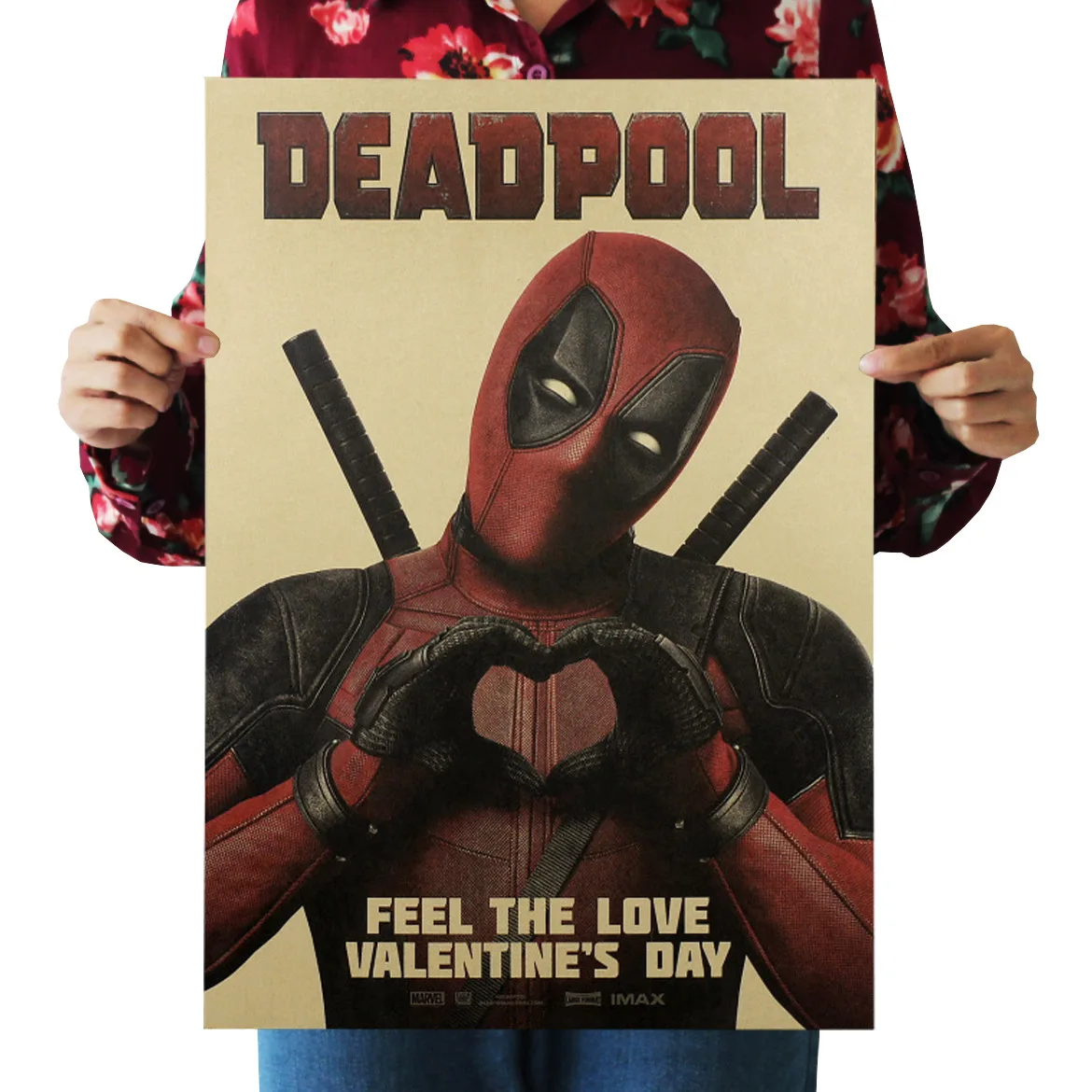 Image Bearoom Home Decoration Wall Stickers Retro Kraft Paper Deadpool Film Poster for Kids Room Decals ACG Shop Bar Cafe Painting