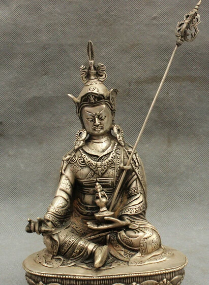 decoration bronze factory outlets Tibet Silver 9" Tibet Buddhism Silver Seat Lotus Guru Rinpoche Padmasambhava Buddha Statue
decoration bronze factory outlets Tibet Silver 9" Tibet Buddhism Silver Seat Lotus Guru Rinpoche Padmasambhava Buddha Statue