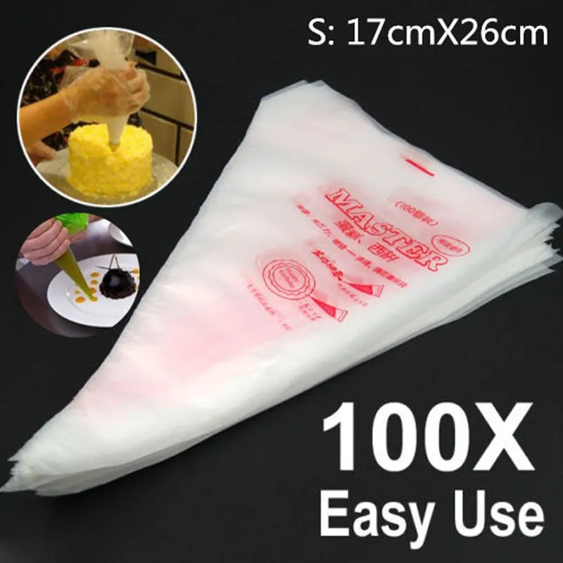 100 PCS Small Size Disposable Piping Bag Icing Fondant Cake Cream Decorating Pastry Tip Tool 17X 26CM SF289
100 PCS Small Size Disposable Piping Bag Icing Fondant Cake Cream Decorating Pastry Tip Tool 17X 26CM SF289