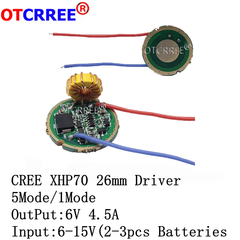 Cree XLamp XHP70 XHP70.2 6V LED Driver 26MM Input DC6V-15V Output 6V 4500mA For XHP70 XHP70.2 LED FlashLight Lamp Bulb
Cree XLamp XHP70 XHP70.2 6V LED Driver 26MM Input DC6V-15V Output 6V 4500mA For XHP70 XHP70.2 LED FlashLight Lamp Bulb