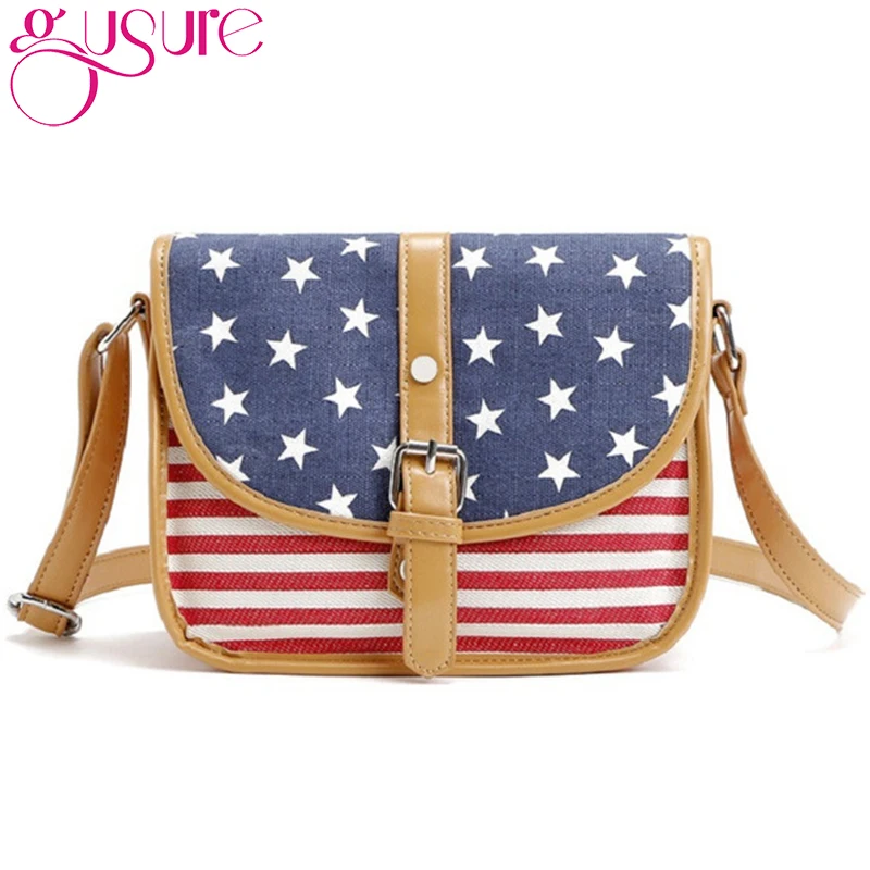 GUSURE American Flag Preppy Pattern Brief Diagonal Shoulder Bags Women Canvas Bag Clutch Ladies Designer bag saddle purse
GUSURE American Flag Preppy Pattern Brief Diagonal Shoulder Bags Women Canvas Bag Clutch Ladies Designer bag saddle purse