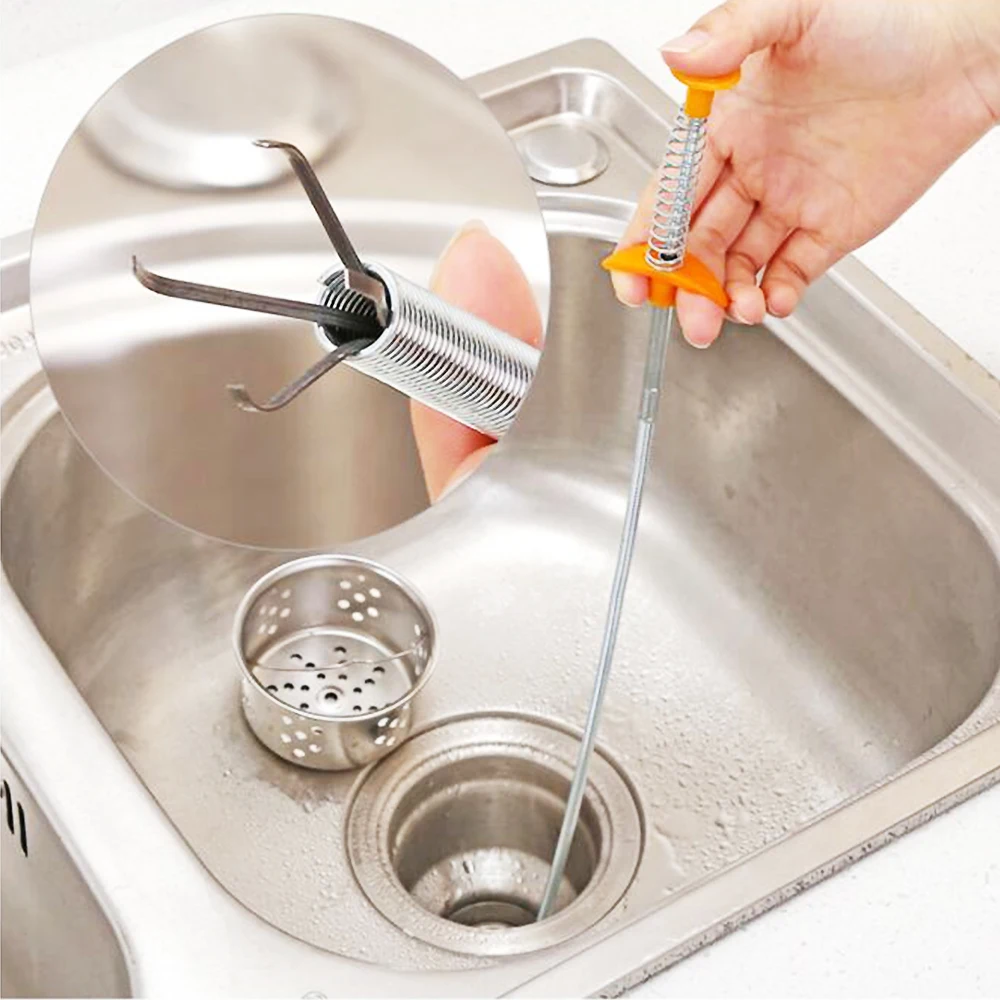 60CM Kitchen Sink Cleaning Hook Bathroom Spring Sewer Dredging Device Hair Tool Bendable Removal Sink Toilet Hair Filter Pipe 3
60CM Kitchen Sink Cleaning Hook Bathroom Spring Sewer Dredging Device Hair Tool Bendable Removal Sink Toilet Hair Filter Pipe 3