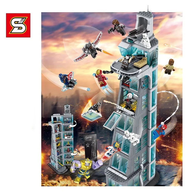 SY SH678 Building Block 1209pcs Upgraded Version Super Hero Attack On Tower 12 Figuras Compatible 76038 Toy
SY SH678 Building Block 1209pcs Upgraded Version Super Hero Attack On Tower 12 Figuras Compatible 76038 Toy