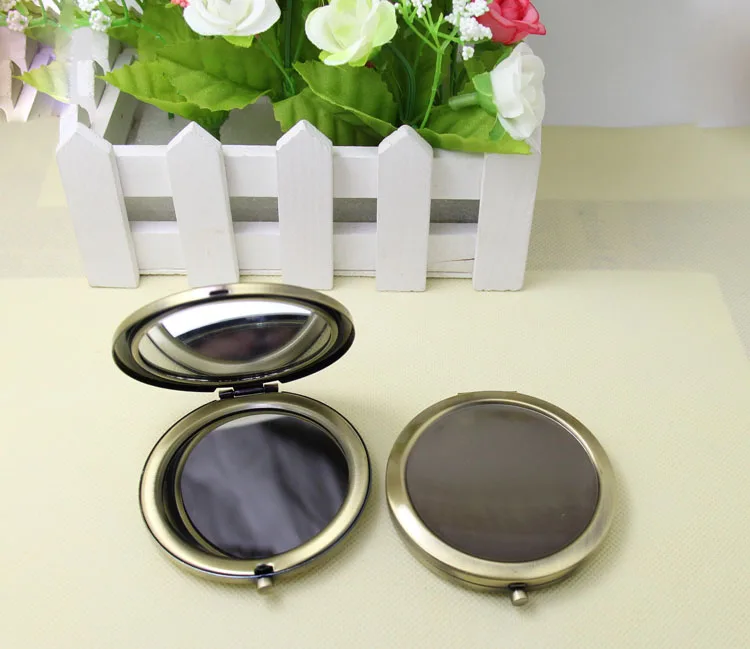 100 шт. 70 мм бронзовое компактное зеркало металлическое круглое пустое для макияжа