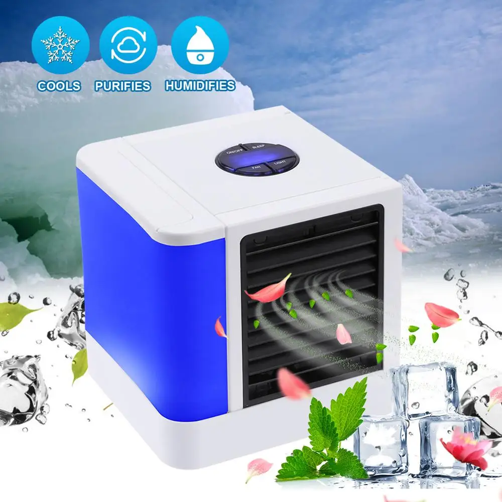 Summer USB Mini Air Cooler Fan Air Conditioner Humidifier Purifier 7 Color LED Light Desktop Air Cooling Fan For Office Home Car
Summer USB Mini Air Cooler Fan Air Conditioner Humidifier Purifier 7 Color LED Light Desktop Air Cooling Fan For Office Home Car