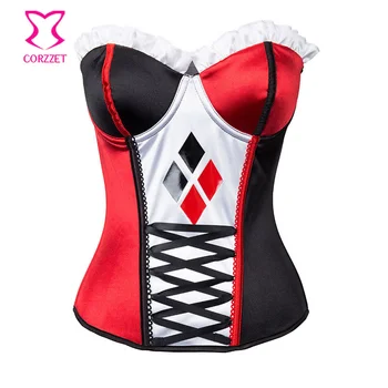 Burlesque Harley Quinn Corset Costume Cosplay Clown Women Corselet Sexy Overbust Push Up Corsets And Bustiers Gothic Clothing
Burlesque Harley Quinn Corset Costume Cosplay Clown Women Corselet Sexy Overbust Push Up Corsets And Bustiers Gothic Clothing