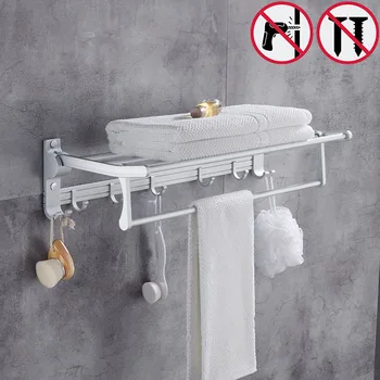 Nail free Gold Silver Foldable Bath Towel Racks Active Bathroom Towel Holder Double Towel Shelf Bathroom Accessories
Nail free Gold Silver Foldable Bath Towel Racks Active Bathroom Towel Holder Double Towel Shelf Bathroom Accessories