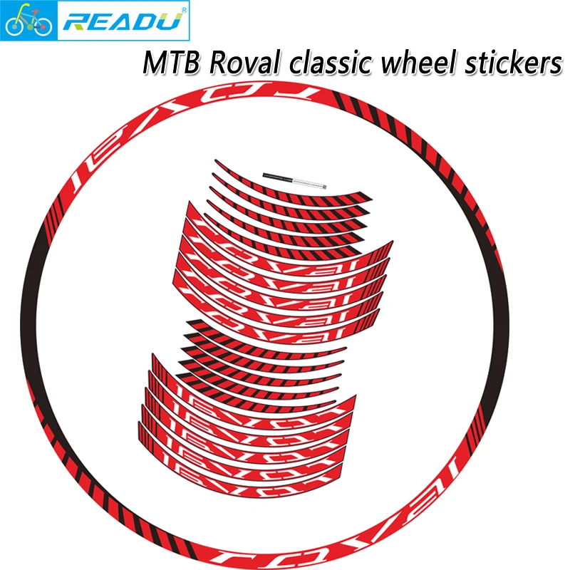 ROVAL classic wheel stickers MTB roval wheels deacl suit for 26/27.5/29inch use for two wheel stickers
ROVAL classic wheel stickers MTB roval wheels deacl suit for 26/27.5/29inch use for two wheel stickers