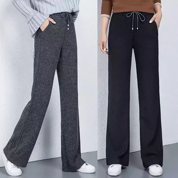 2019 Spring Fall Fashion Women Female Elastic High Waisted Knitting Black Grey Pants , Autumn Woman 3xl 4xl Wide Leg Trousers
2019 Spring Fall Fashion Women Female Elastic High Waisted Knitting Black Grey Pants , Autumn Woman 3xl 4xl Wide Leg Trousers