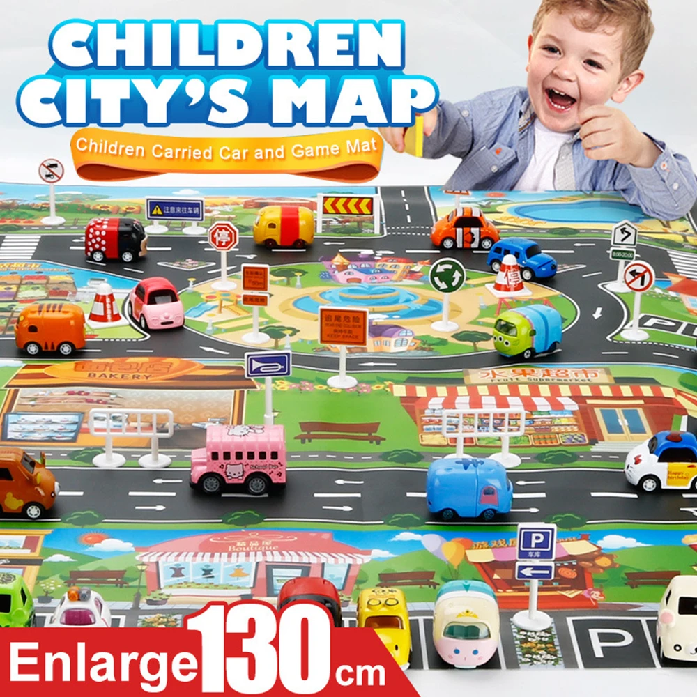 Enlarge Car Toy Waterproof Playmat Simulation Toys City Road Map Parking Lot Playing Mat Portable Floor Games 130*100CM
Enlarge Car Toy Waterproof Playmat Simulation Toys City Road Map Parking Lot Playing Mat Portable Floor Games 130*100CM