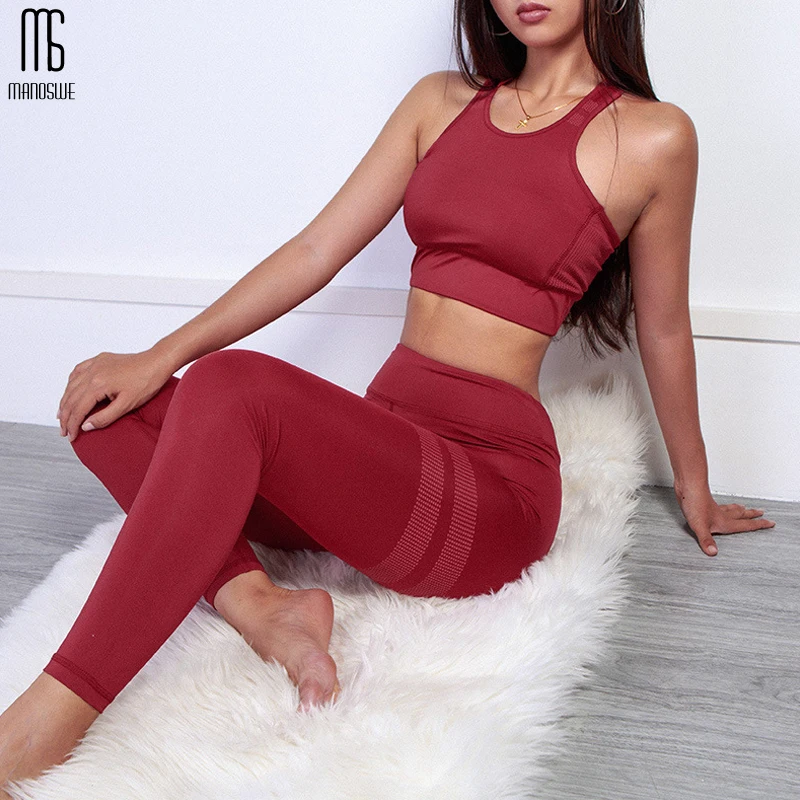 Manoswe Hot Sale Breathable Women Elastic Sportwear Yoga Set Gym Fitness Clothing Sports Suit Leggings+Bra Set Sexy Workout tops
Manoswe Hot Sale Breathable Women Elastic Sportwear Yoga Set Gym Fitness Clothing Sports Suit Leggings+Bra Set Sexy Workout tops