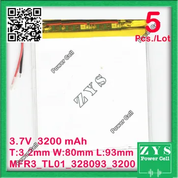 Safety Packing (Level 4) 5 pcs. li-ion battery 3.7v 3200mAh rechargeable battery 3.7 v 3200mah 328093 308090 size: 3.2x80x93mm
Safety Packing (Level 4) 5 pcs. li-ion battery 3.7v 3200mAh rechargeable battery 3.7 v 3200mah 328093 308090 size: 3.2x80x93mm