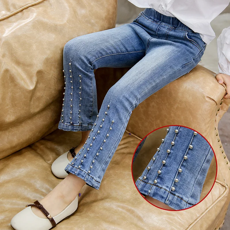 Spring Summer girls jeans baby denim trousers kids flare pants children bottoms fashion striped silver rivet 4 to 14 yrs
Spring Summer girls jeans baby denim trousers kids flare pants children bottoms fashion striped silver rivet 4 to 14 yrs