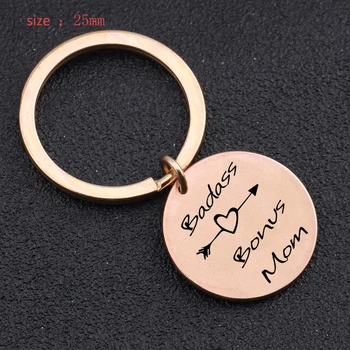 Fashion Stainless Steel Keychain Engraved Badass Bonus Mom For Mother's Gift From Son Daughter Key Ring Holder
Fashion Stainless Steel Keychain Engraved Badass Bonus Mom For Mother's Gift From Son Daughter Key Ring Holder