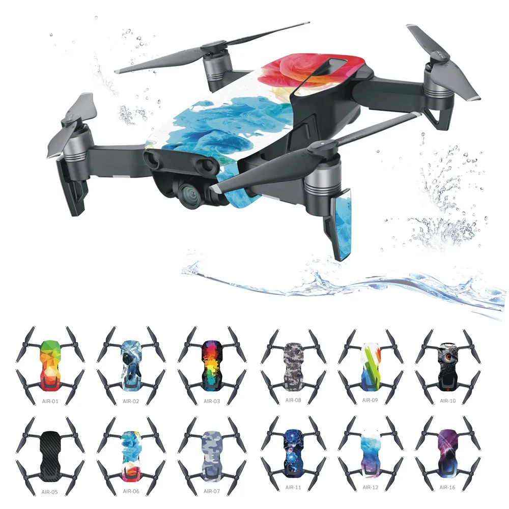 Waterproof Sticker Decal Skin Cover for DJI Mavic Air Drone Accessories Colorful PVC Skin for Body Shell Battery Spare Parts
Waterproof Sticker Decal Skin Cover for DJI Mavic Air Drone Accessories Colorful PVC Skin for Body Shell Battery Spare Parts