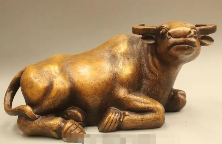 S6098 13" Chinese Folk Feng Shui Bronze Zodiac Year Bull Oxen Animal Statue Sculpture D0318
S6098 13" Chinese Folk Feng Shui Bronze Zodiac Year Bull Oxen Animal Statue Sculpture D0318