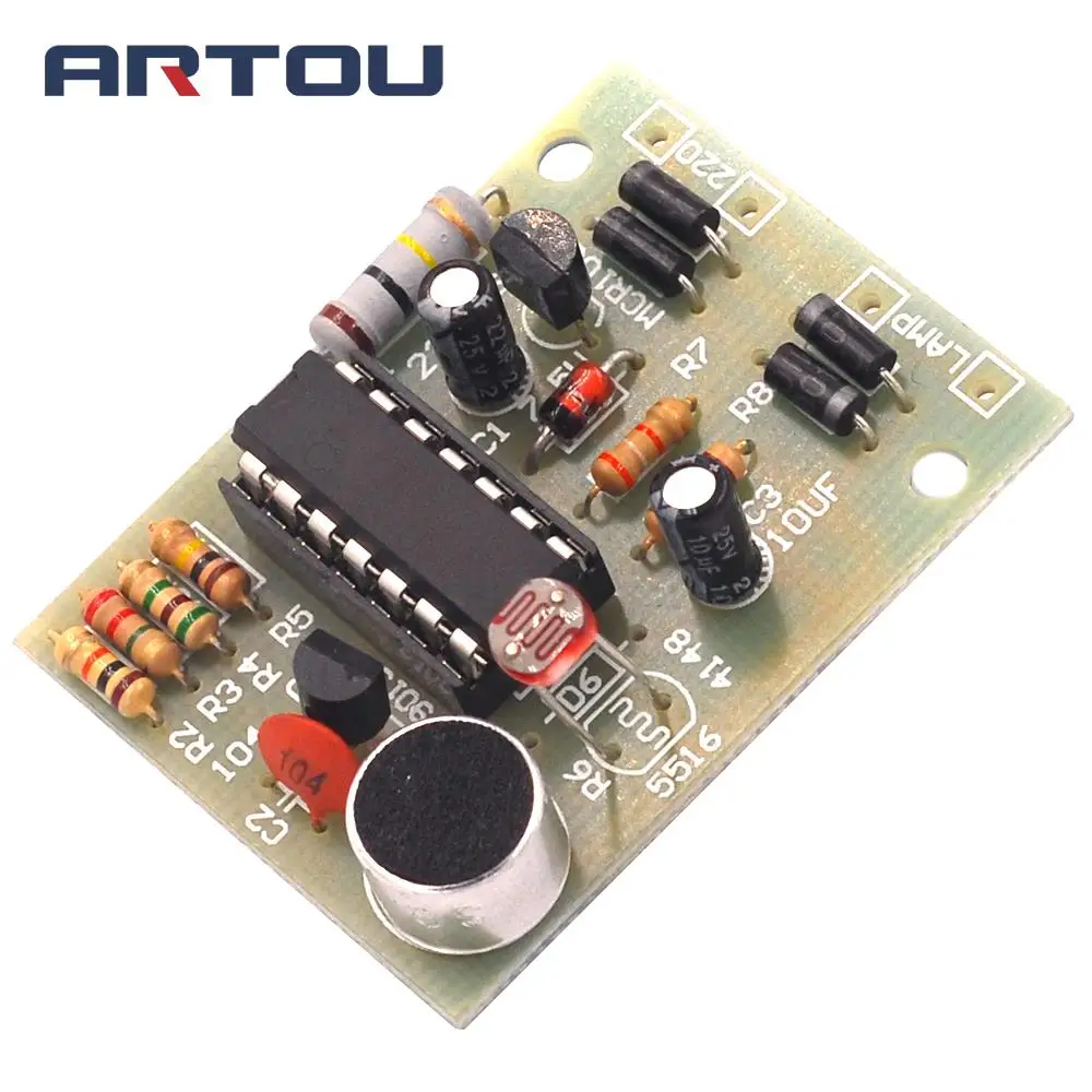 Energy Saving Lamp/LED Light/Incandescent Light CD4011 Sound and Light Control Switch Kit DIY Voice Control Parts Module
Energy Saving Lamp/LED Light/Incandescent Light CD4011 Sound and Light Control Switch Kit DIY Voice Control Parts Module