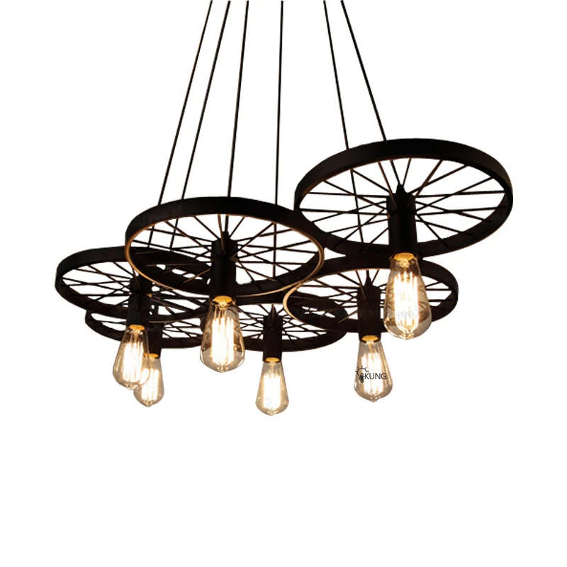6 Light Loft Pendant Light Personality Retro Restaurant/Bar E27 Lamps Industrial Wheel creative Pendant lamp Vintage Decoration 
6 Light Loft Pendant Light Personality Retro Restaurant/Bar E27 Lamps Industrial Wheel creative Pendant lamp Vintage Decoration