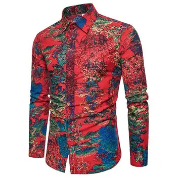 Long sleeve Linen Casual Blouse Men Shirts Floral Flower New model Shirts Mens Clothing Slim fit New
Long sleeve Linen Casual Blouse Men Shirts Floral Flower New model Shirts Mens Clothing Slim fit New