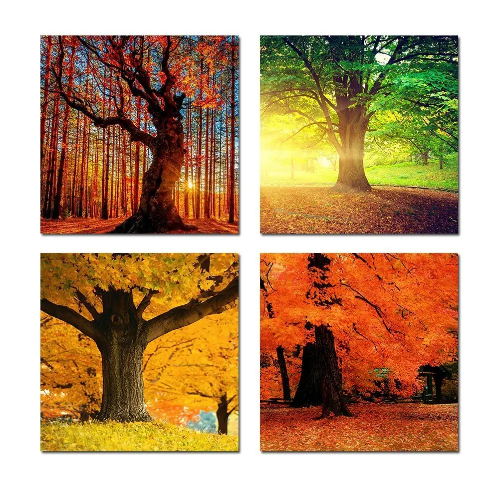 Wall Art Four Seasons Tree Picture Art Painting On Canvas No Frame 4 Panel Painting For Home Bedroom Office Decoration
Wall Art Four Seasons Tree Picture Art Painting On Canvas No Frame 4 Panel Painting For Home Bedroom Office Decoration