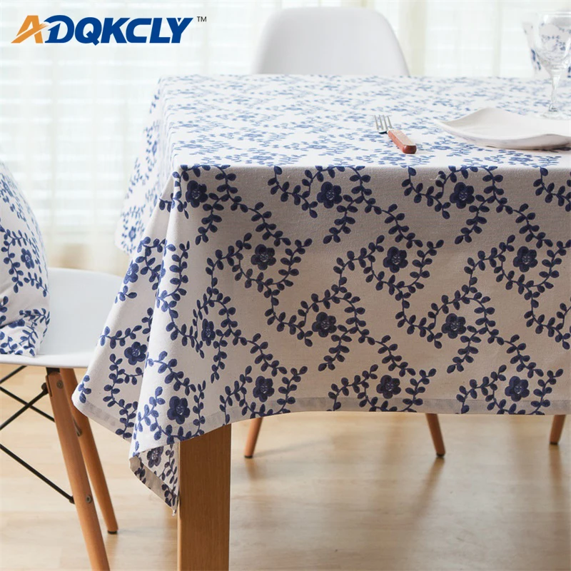 ADQKCLY Garden Table Cloth Blue Flower Cotton Linen Table Cover Anti-dust Home Textile 100*140/140*160/140*200cm Tablecloth 1PC
ADQKCLY Garden Table Cloth Blue Flower Cotton Linen Table Cover Anti-dust Home Textile 100*140/140*160/140*200cm Tablecloth 1PC