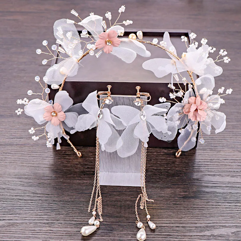 FORSEVEN Bridal Jewelry Set Yarn Feather Flower Headband Tiaras Headpiece Long Tassel Earring Set Women Hair Accessories JL
FORSEVEN Bridal Jewelry Set Yarn Feather Flower Headband Tiaras Headpiece Long Tassel Earring Set Women Hair Accessories JL