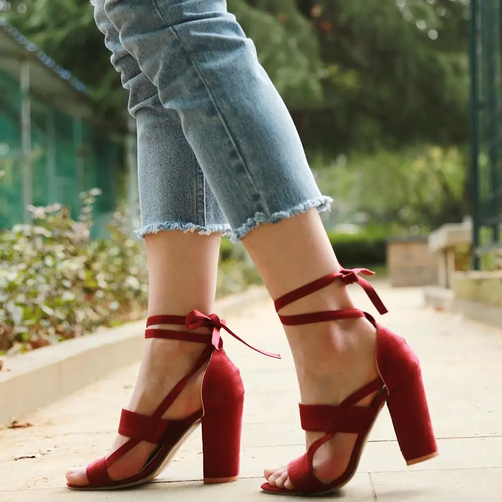Women Square Heels Shallow Ankle Strap Sandals Solid Lace Up High Heel Sandals Summer Roman Style Sexy Pumps Party Office Shoes
Women Square Heels Shallow Ankle Strap Sandals Solid Lace Up High Heel Sandals Summer Roman Style Sexy Pumps Party Office Shoes