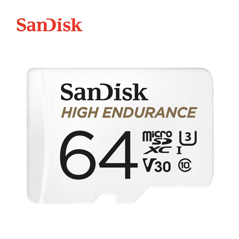 

SanDisk 64GB TF Memory Card HIGH ENDURANCE MicroSD 100MB/S Class10 U3 V30 FULL HD 4K for Home Monitoring