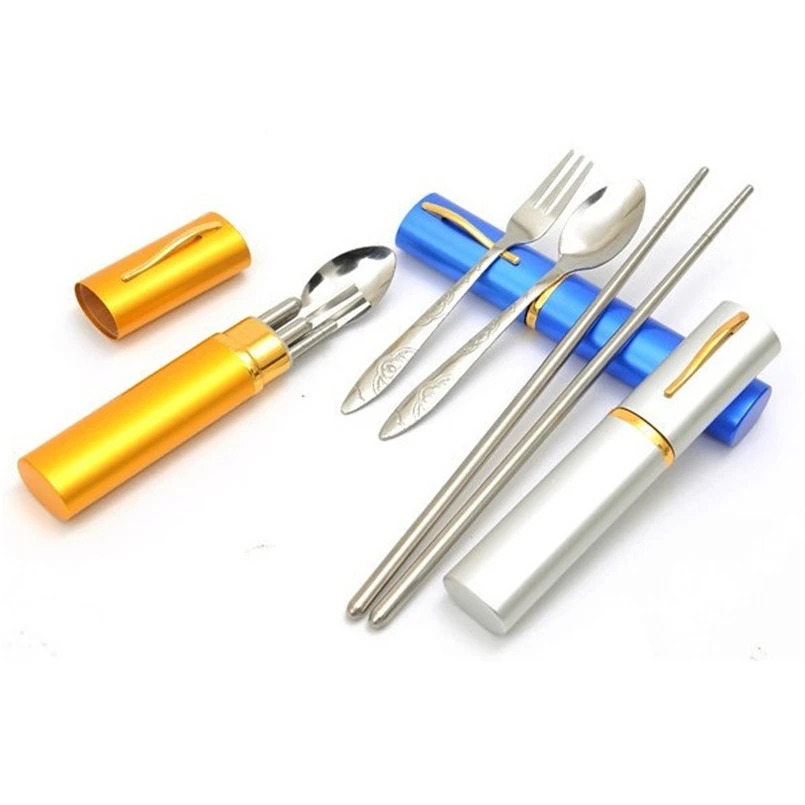 Portable tableware suit stainless steel chopsticks spoon fork cutlery set in pen shape box travel camping supplies free ship
Portable tableware suit stainless steel chopsticks spoon fork cutlery set in pen shape box travel camping supplies free ship