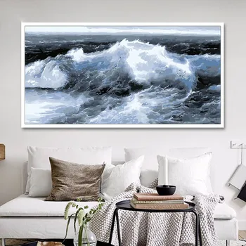 DIY Coloring By Numbers Large size Seascape Stormy Waves pictures paintings drawing with kits for wall decor
DIY Coloring By Numbers Large size Seascape Stormy Waves pictures paintings drawing with kits for wall decor