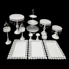 Capina Bandeja Do Queque Carrinho Do Bolo De Aniversário Branco Borda Do Laço Conjuntos de Ferramentas Bakeware Bolo Ferramenta Decoração de Casa Mesa de Sobremesa Louça(China)