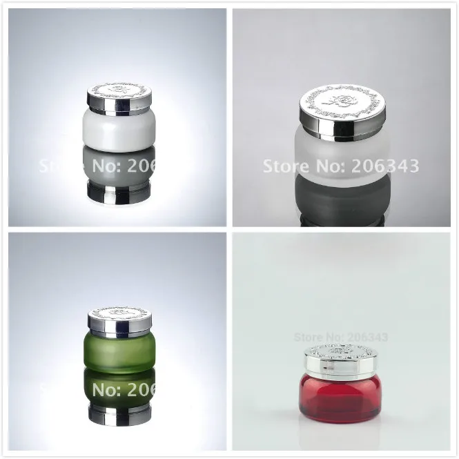 50G frosted/green/red/pearl white glass bottle/jar with silver lid for cream/essence/serum/gel/moisturizer/cosmetic packing
50G frosted/green/red/pearl white glass bottle/jar with silver lid for cream/essence/serum/gel/moisturizer/cosmetic packing