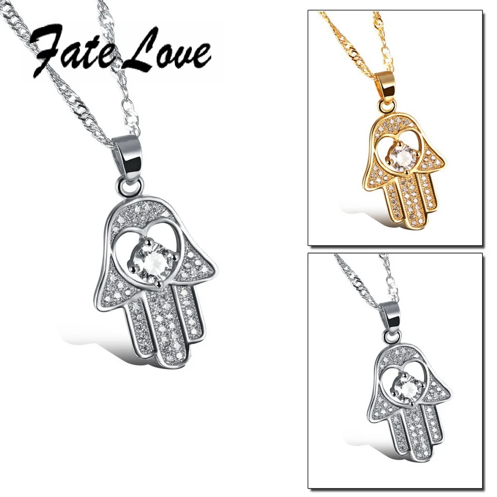 Fate Love Vintage Lucky Gold Color Fatima Hand Clear CZ Filled Pendants&Necklaces Hamsa Hand Chain Woman Individua Jewelry FL632
Fate Love Vintage Lucky Gold Color Fatima Hand Clear CZ Filled Pendants&Necklaces Hamsa Hand Chain Woman Individua Jewelry FL632