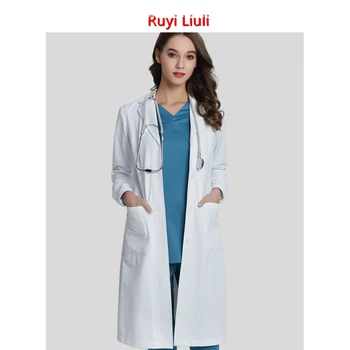 Ruyi Liuli-White Lab Coat For Women Man Button closure Doctor Uniform Hospital Scrubs Out Wear Medical Clothing Surgical Gown
Ruyi Liuli-White Lab Coat For Women Man Button closure Doctor Uniform Hospital Scrubs Out Wear Medical Clothing Surgical Gown