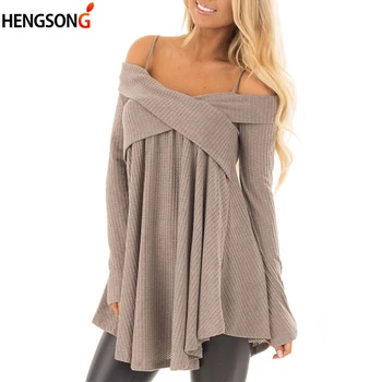 New Fashion Straps Long Sleeve Slash Neck Sweater Autumn Sweater For Women Sweater Solid Color Draped Pullovers
New Fashion Straps Long Sleeve Slash Neck Sweater Autumn Sweater For Women Sweater Solid Color Draped Pullovers