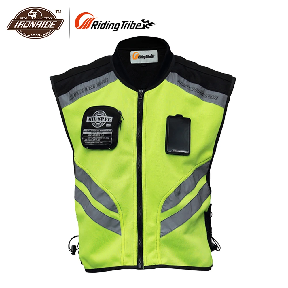 

Riding Tribe Reflective Motorcycle Vest Motorbike Safty Clothes Moto Warning High Visibility Jacket Waistcoat Team Uniform JK-22