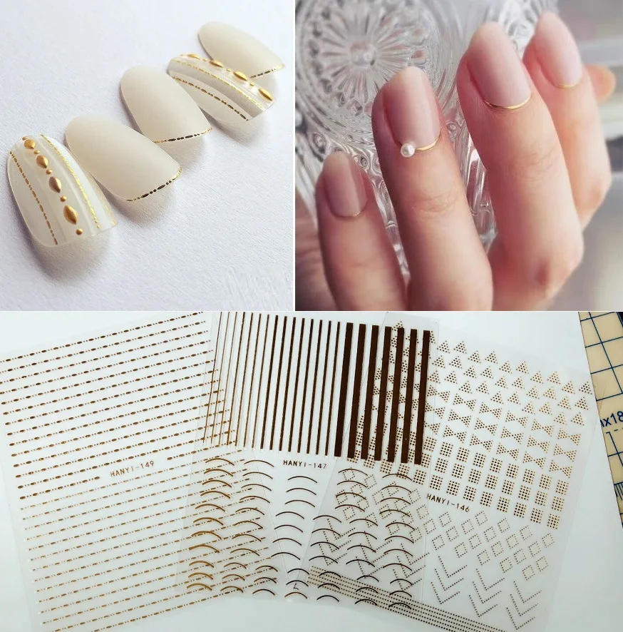 1 Sheet Gold Silver 3D Nail Sticker Striping Tape Lines Design Multi-size Strip Tape Adhesive DIY Foil Manicure Nail Art Decals
1 Sheet Gold Silver 3D Nail Sticker Striping Tape Lines Design Multi-size Strip Tape Adhesive DIY Foil Manicure Nail Art Decals