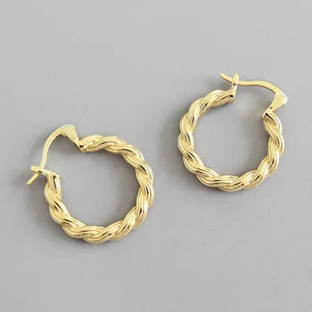 Vintage 925 Sterling Silver Small Hoop Earrings for Women Gold Color Twist Round Circle Hoop Earrings Plata De Ley 925 Jewelry
Vintage 925 Sterling Silver Small Hoop Earrings for Women Gold Color Twist Round Circle Hoop Earrings Plata De Ley 925 Jewelry