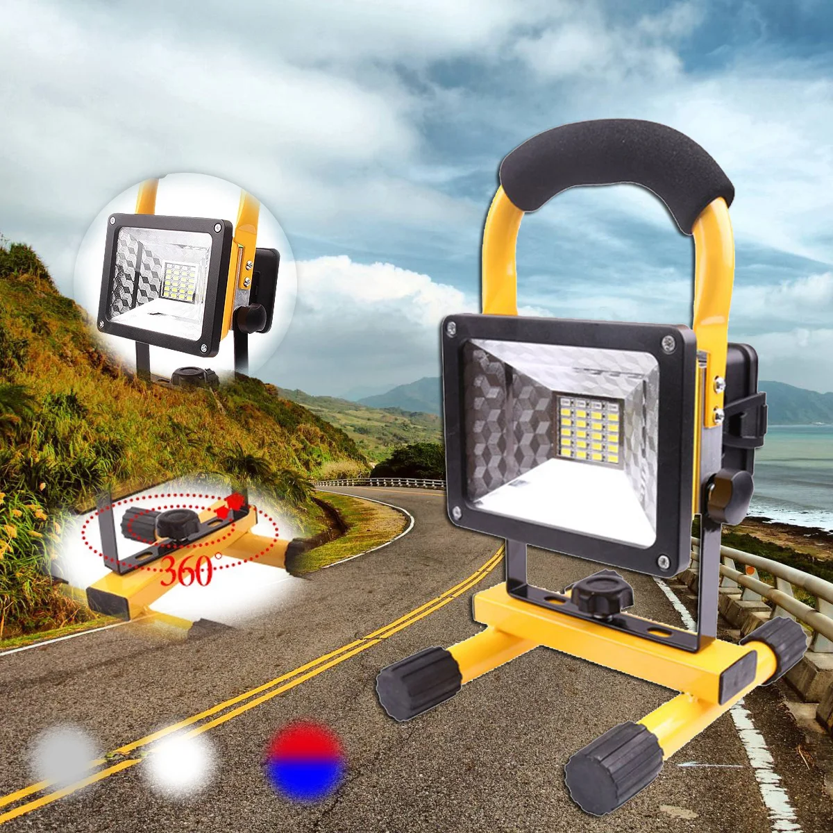 1Set 30W 24LED Portable Rechargeable Flood Light LED Work Light Camping Outdoor Lawn Lamp
1Set 30W 24LED Portable Rechargeable Flood Light LED Work Light Camping Outdoor Lawn Lamp