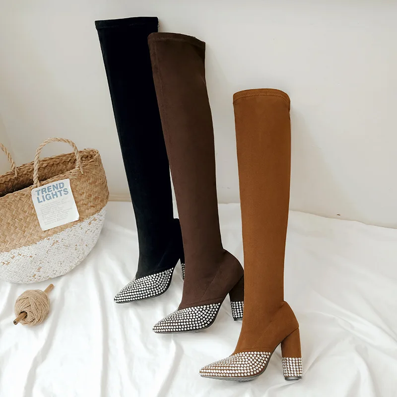 famous designer crystal beading thigh high boots women super high heels over the knee boots glitter crystal heels long bootsy740
famous designer crystal beading thigh high boots women super high heels over the knee boots glitter crystal heels long bootsy740